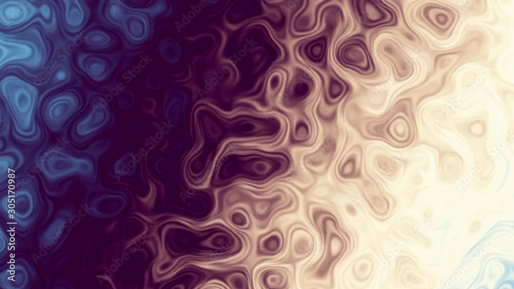 Transforming abstract background. Psychedelic wavy animated abstract curved shapes. Looping footage.