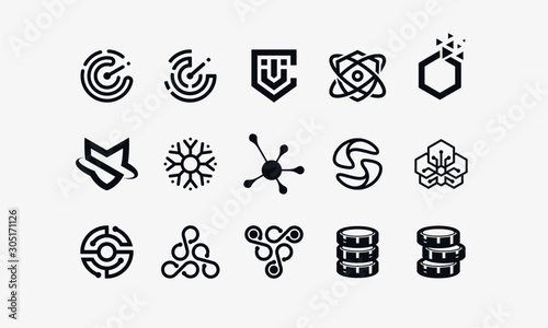 Logo collection for technology. analytic. business - vector