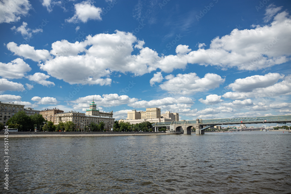 Embankment in the historical center of Moscow
