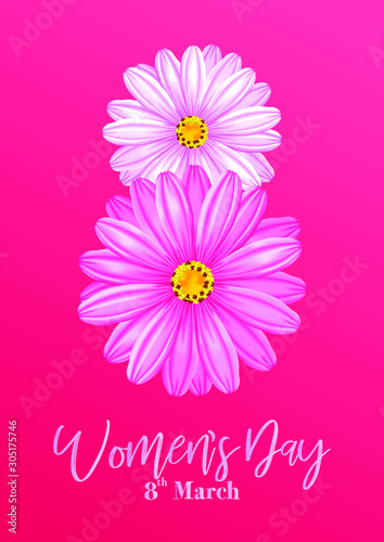 stock vector International women s day flower background templates for card  poster