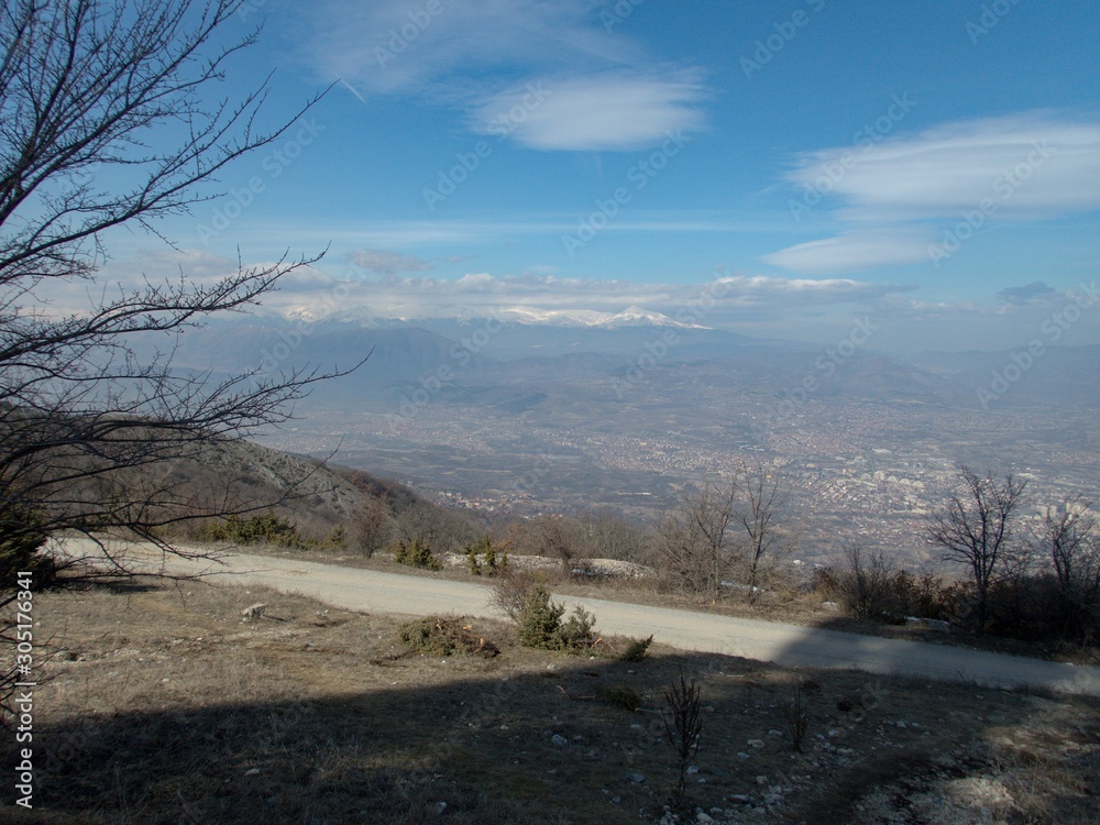 lookout on the Vodno Hill above Skopje in northern Macedonia