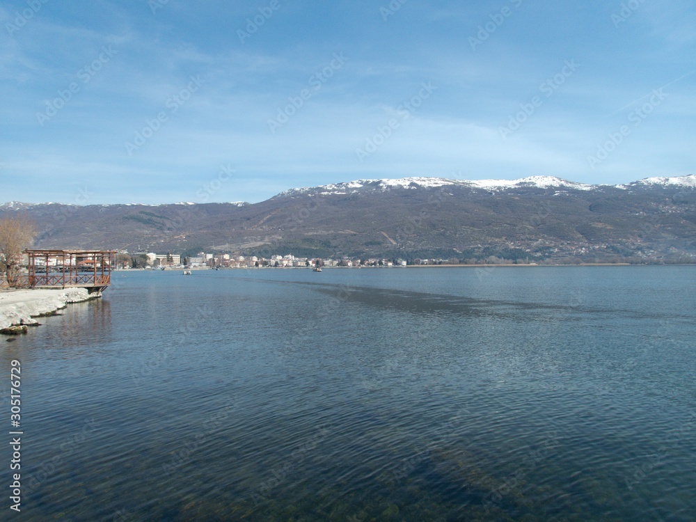 ohrid lake in south of northern macedonia