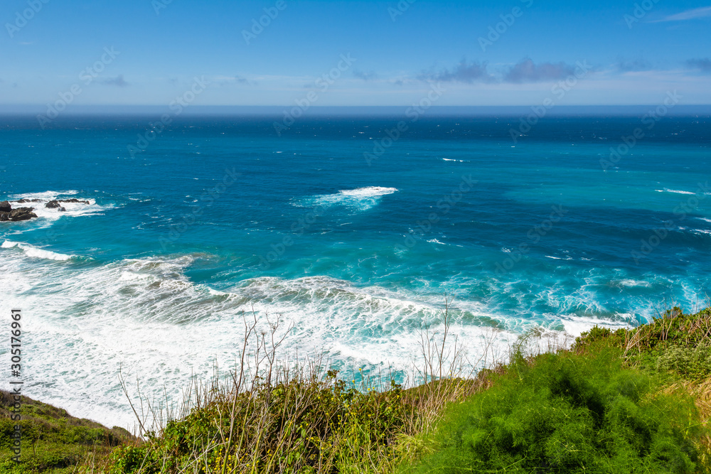 The Pacific coast and ocean at Big Sur region. California landscape, United States