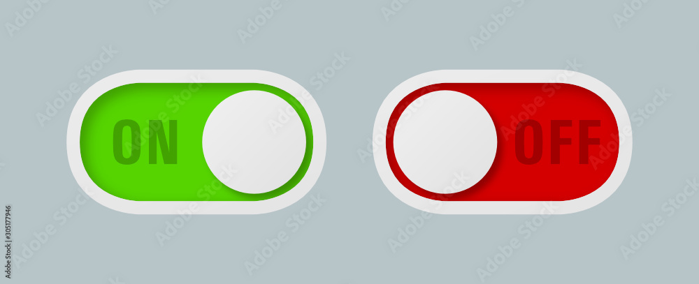 Schaltflächen für on und off Schaltflächen für on und off