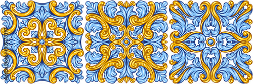 Portuguese azulejo ceramic tile pattern.