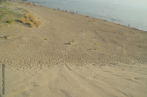 kalogria beach sandy beach background sea summer holidays photo