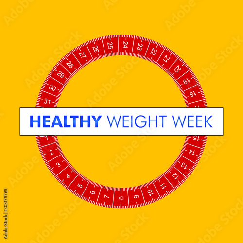 Vector illustration on the theme of Healthy weight week in January