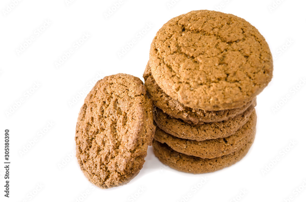 oatmeal cookies isolated on white background oatmeal cookies isolated on white background