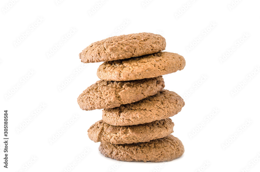 oatmeal cookies isolated on white background oatmeal cookies isolated on white background