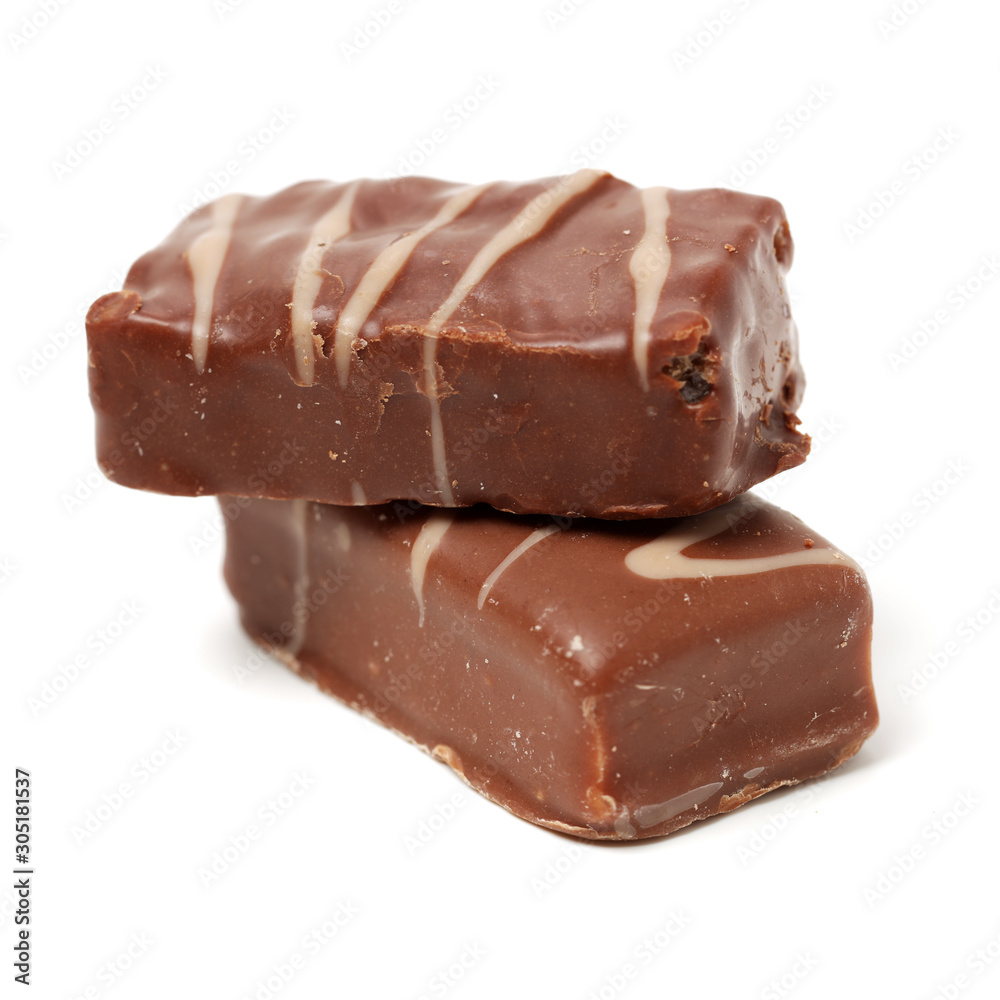 Chocolate peanut candy on white background Chocolate peanut candy on white background