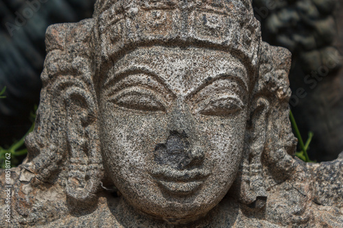 Hindu god lord vishnu stone carving