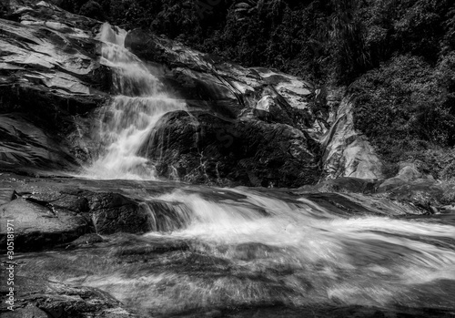 Water fall with sunlight and beautiful view nature