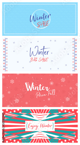Winter Cover Flyer Banner poster template vector illustration Background greeting card set pack
