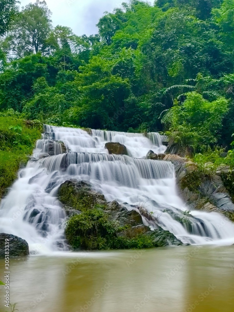 Beautiful rain forest waterfall in Uttaradit, Thailand