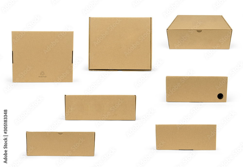 Closed Cardboard Boxes for Shoe or Sneaker packaging mockup