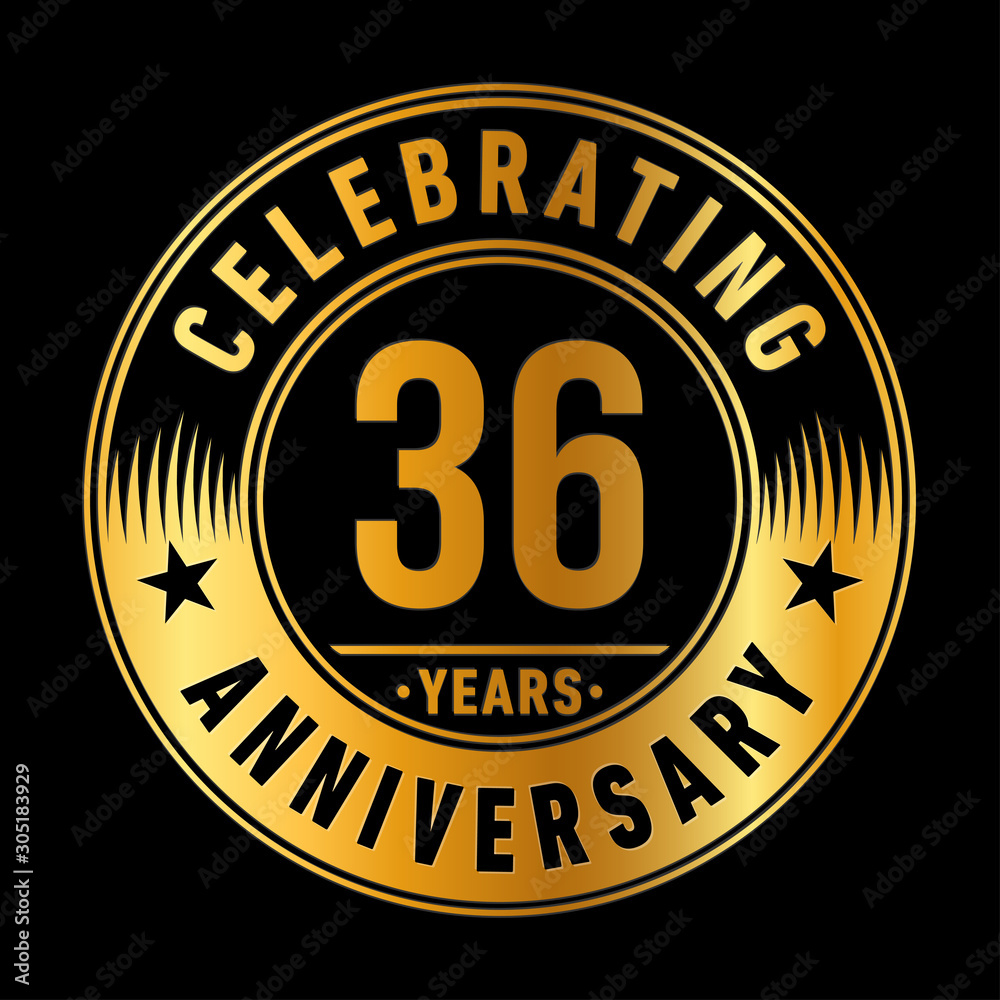 36 years anniversary celebration logo template. Thirty-six years vector and illustration.