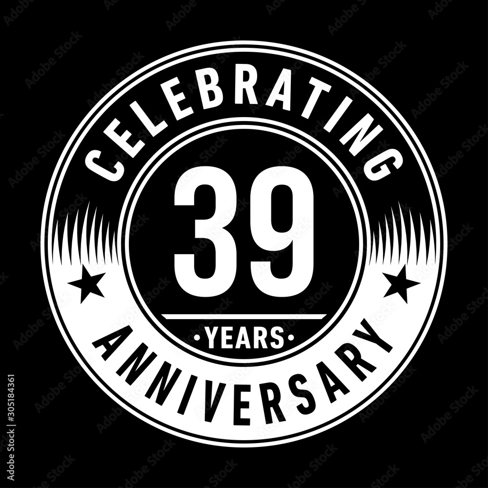39 years anniversary celebration logo template. Thirty-nine years vector and illustration.