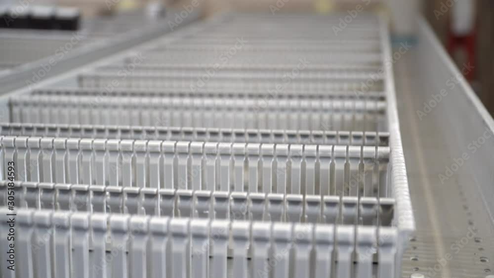 Network rack for steering modules. Server cabinet with empty rack slots. Network rack for steering modules. Server cabinet with empty rack slots.