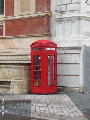 Red telephone booth in London