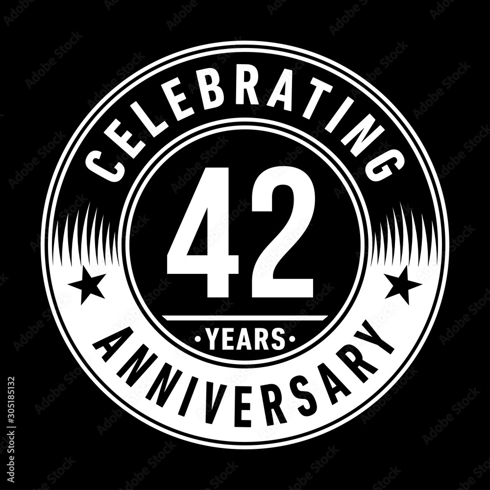 42 years anniversary celebration logo template. Forty-two years vector and illustration.