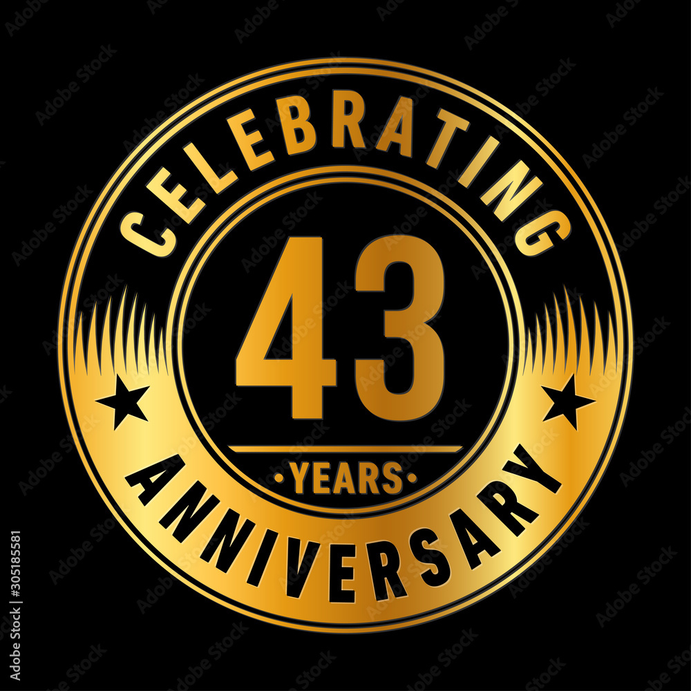 43 years anniversary celebration logo template. Forty-three years vector and illustration.