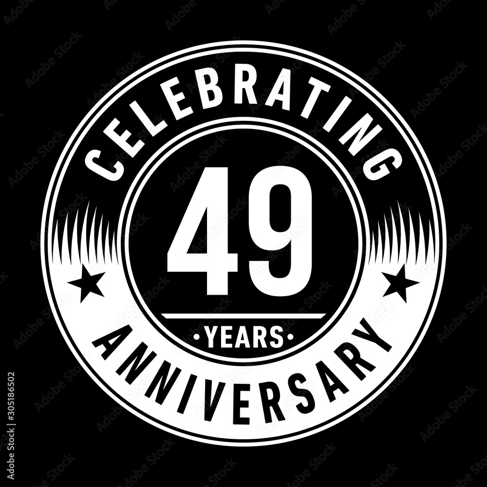 49 years anniversary celebration logo template. Forty-nine years vector and illustration.