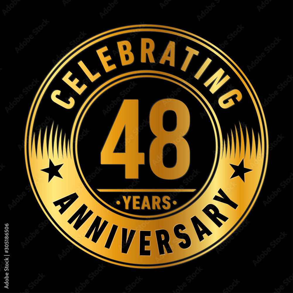 48 years anniversary celebration logo template. Forty-eight years vector and illustration.