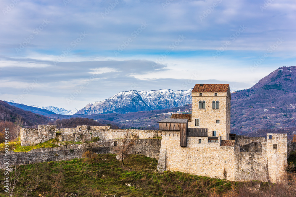 Castle and fortified village of Ragogna. Middle Ages to discover. Friuli. Italy