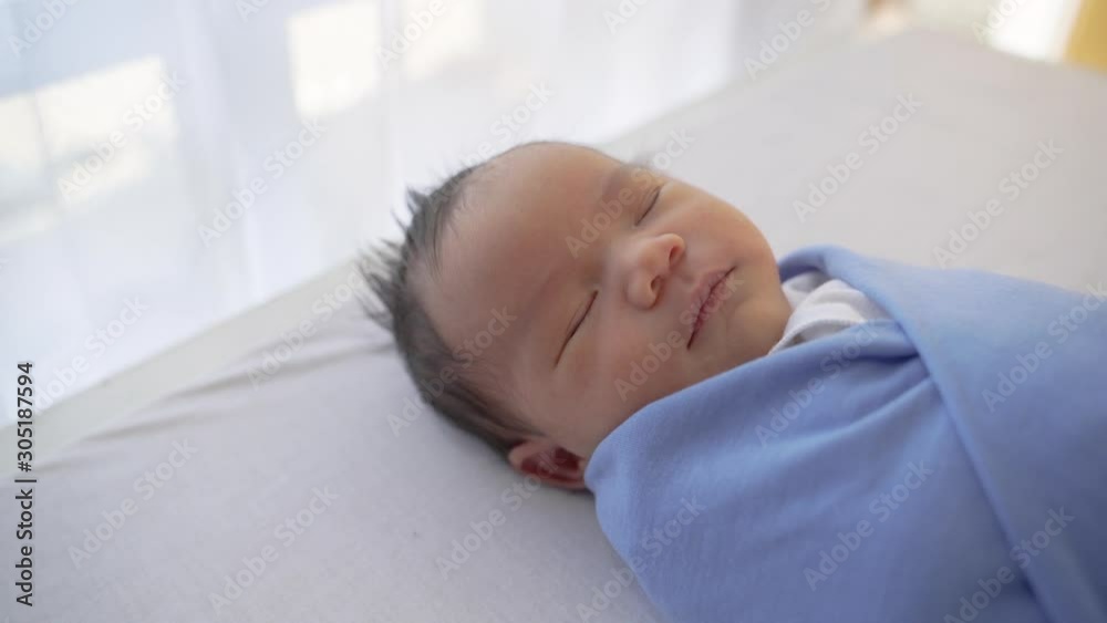 baby daughter with blanket on adorable sleep at the day baby daughter with blanket on adorable sleep at the day