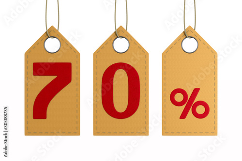 Seventy percent on white ba...