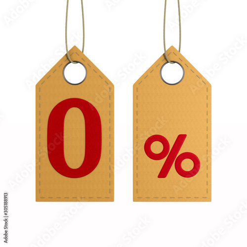 Zero percent on white backg...