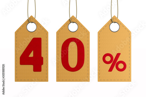 Fourty percent on white bac...