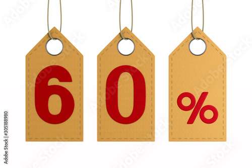 Sixty percent on white back...