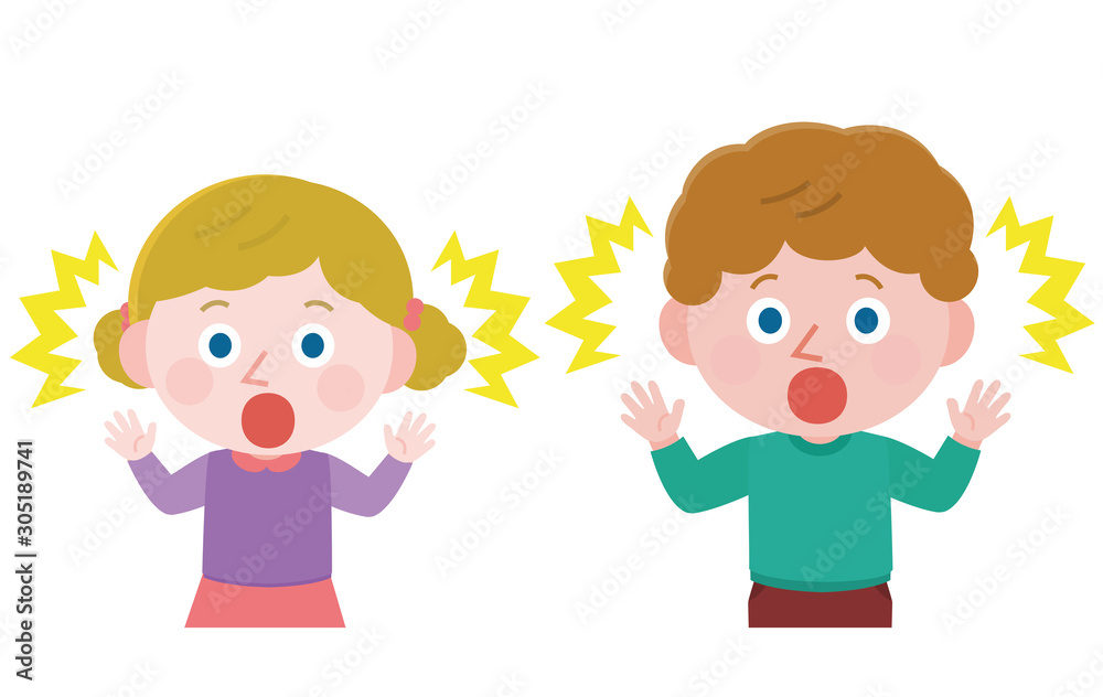驚く 白人 男の子 女の子 イラスト 驚く 白人 男の子 女の子 イラスト