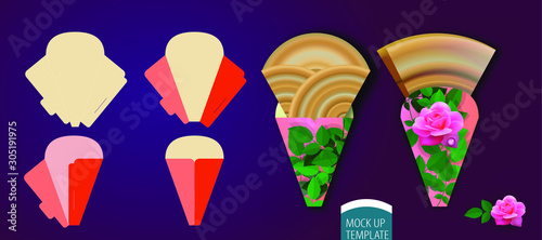 crepe holder packaging,Corporate identity for business, presentations crepe  brand.
