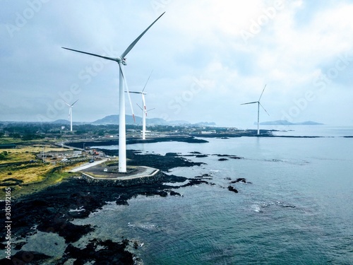 wind turbines in sea
