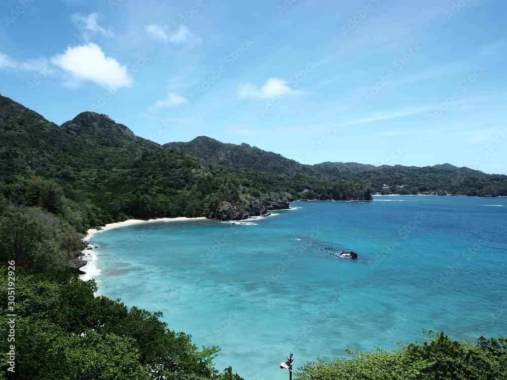 Naklejka premium 小笠原諸島 父島 境浦海岸