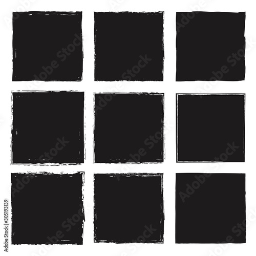 Collection of blank stickers with uneven rough edges