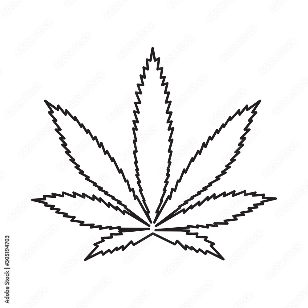 Obraz premium Hemp Marijuana Icon Vector Simple Design