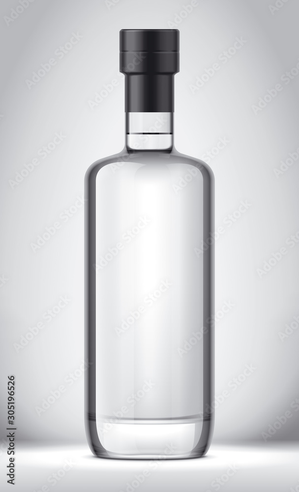 Glass Bottle on Background. Foil version Glass Bottle on Background. Foil version