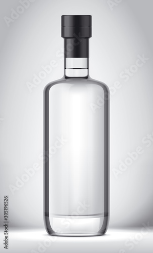 Glass Bottle on Background. Foil version