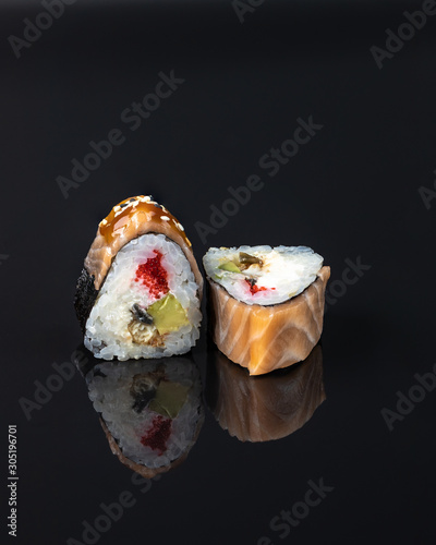 Sushi, rolls, are a traditional dish of the cuisine of the land of the rising sun.