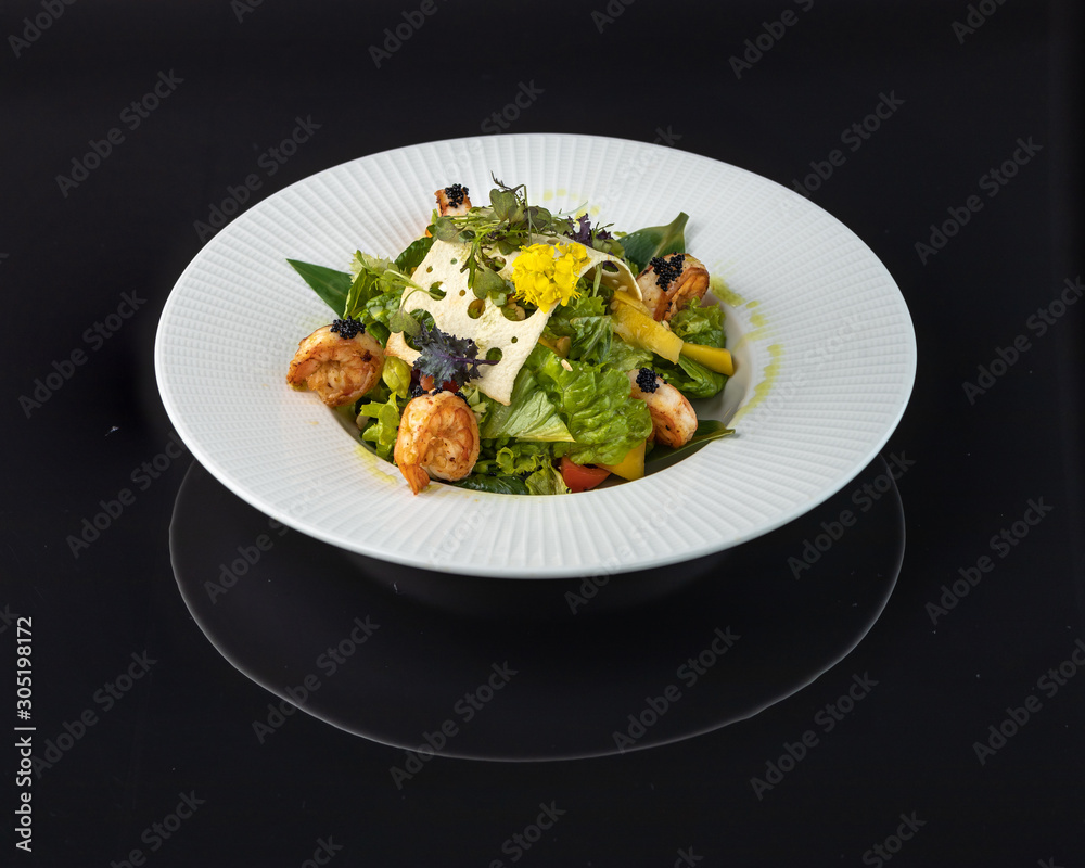Tiger Shrimp and Mango Salad Mango, cashew, peanuts, tiger prawns, Romano salad, soy sauce, orange, cherry Tiger Shrimp and Mango Salad Mango, cashew, peanuts, tiger prawns, Romano salad, soy sauce, orange, cherry