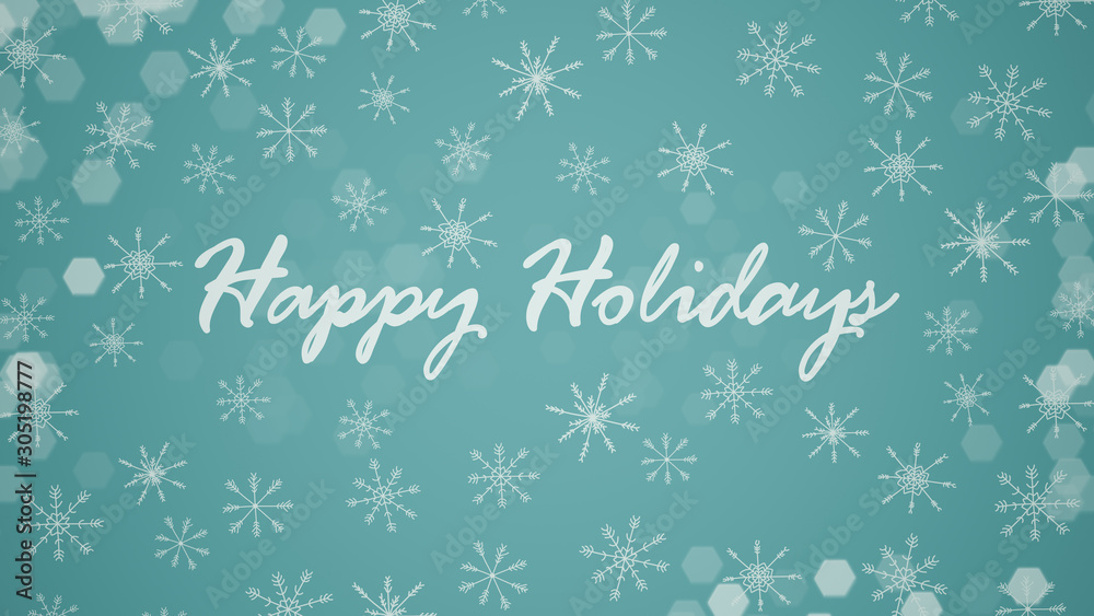 Happy Holidays blue greeting card with snowflakes Happy Holidays blue greeting card with snowflakes