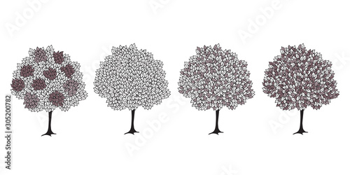 Set of fantasy trees