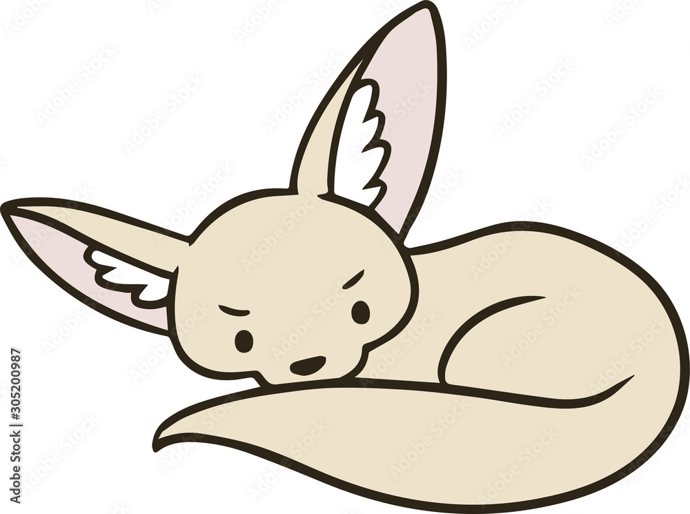 フェネックのイラスト 怒り顔 Stock Vector Adobe Stock