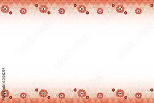 ピンクのグラデーションの和柄背景と赤い梅の花のフレーム Stock Vector Adobe Stock ピンクのグラデーションの和柄背景と赤い梅の花のフレーム Stock Vector Adobe Stock