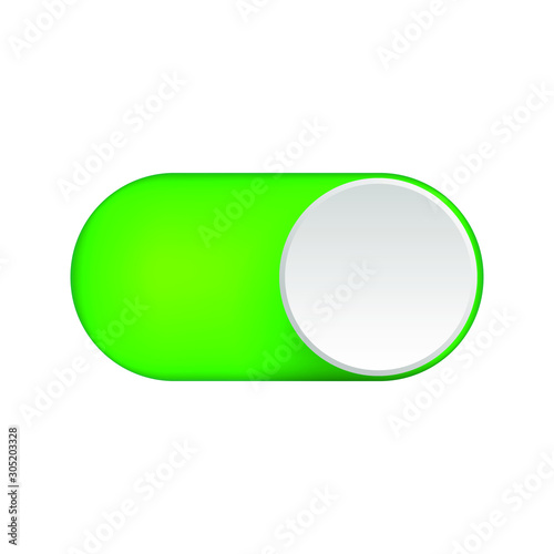 On toggle switch button. Material design switch button Vector illustration