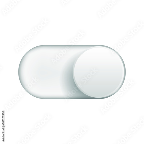 On toggle switch button. Material design switch button Vector illustration