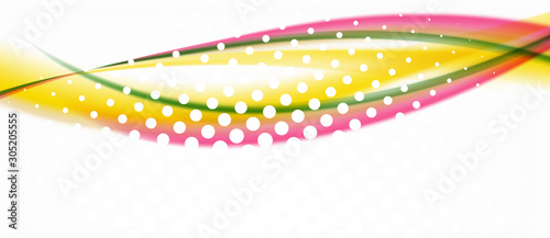 Trendy abstract wave blur pattern, multicolored lines on white background for wallpaper design. Colorful background vector. Creative vector element.